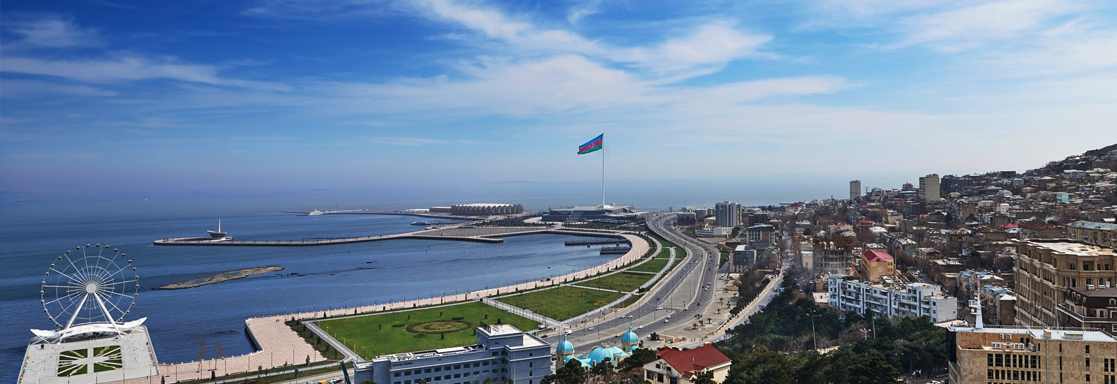 Beautiful landscape view of Azerbaijan coastline
